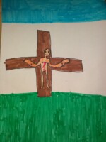 Jesus dies on the cross by Caitriona Wycherley age 11