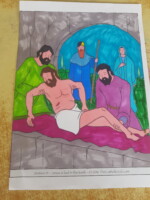 Jesus is laid in the tomb by Grace Kenneally age 6