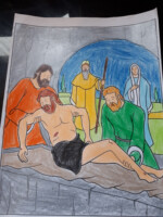 Jesus is laid to rest in the tomb by Clodagh O Driscoll , age 9