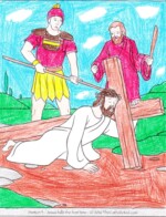 Jesus falls for the first time by Michael Scannell aged 11