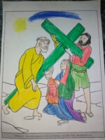 Veronica wipes the face of Jesus by Emer Wycherley age 6