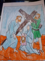 Veronica wipes the face of Jesus by Fiadh o Driscoll age 5